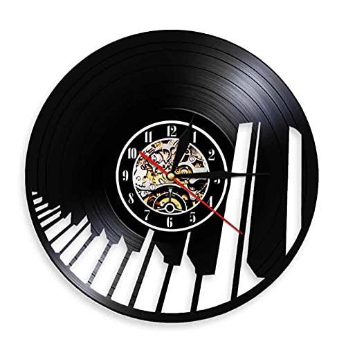 LED Night Light Sound Wave Tastiera per Pianoforte Wall Art Orologio da Parete Pianista Vinyl Record Orologio da Parete Musical Home Decor Regalo per Gli Amanti della Musica Classica