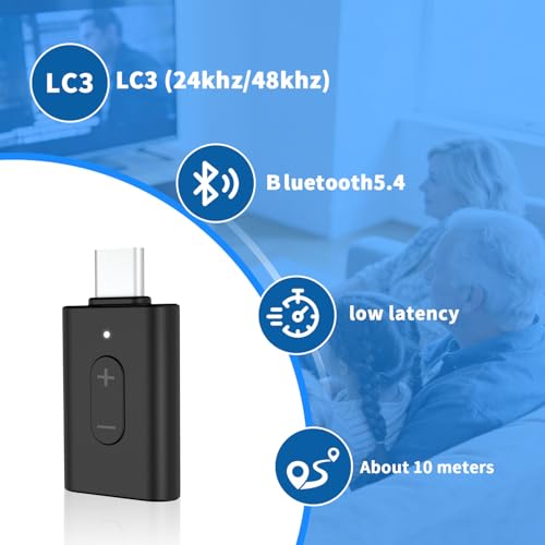 eppfun LE Audio Auracast Broadcast Transmitter, USB-C Plug and Play Dongle with LC3 Codec, 24KHz/48KHz Hearing Aid Mode, 10M Long Range, Auto Connection Memory Function by eppfun - Used condition - Image 5