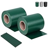 Ribelli 2er Set Sichtschutzstreifen Zaun, 2 Rollen á ca. 35 Meter x 19 cm inkl. 60 Clips, PVC...