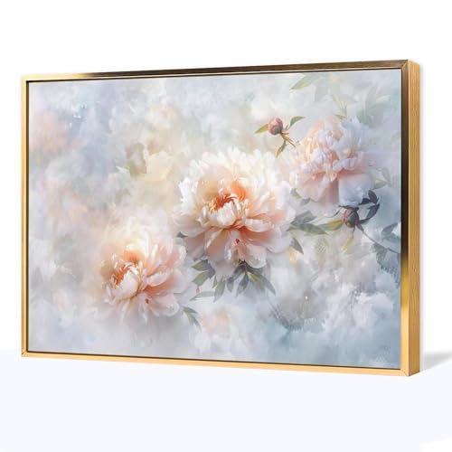 絵画 柔らかな牡丹の花の絵 アートパネル ポスター 魅力的な花 イラストアート インテリア 絵画 モダン 風景画 装飾画 玄関 壁掛け キャンバス 飾り絵 シリーズ アートボード 部屋飾り 壁飾り 壁の絵 ソファの背景絵画 アルミフレーム完成品 60x90