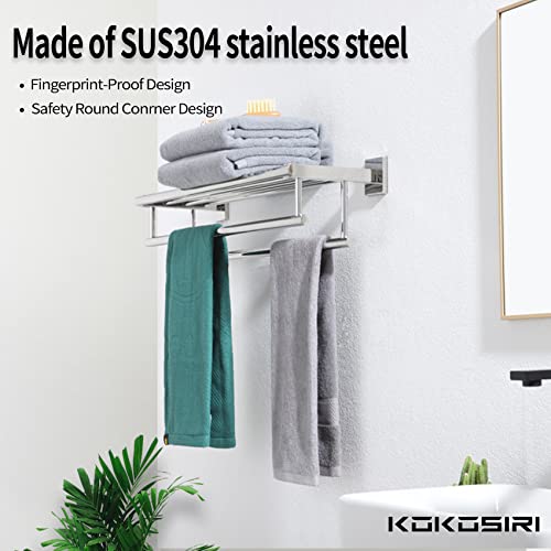 KOKOSIRI-Bathroom-Towel-Rack-Towel-Holder-20-Inch-Towel-Shelf-with-Double-Towel-Bars-Wall-Mounted-SUS-304-Stainless-Steel-Polished-Chrome-B6005CH-L20
