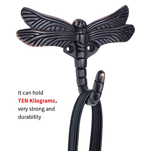 Ajaa Set Of 4 Dragonfly Hooks For Coat Robe Towel Oil Rubbed Bronze #TOP2