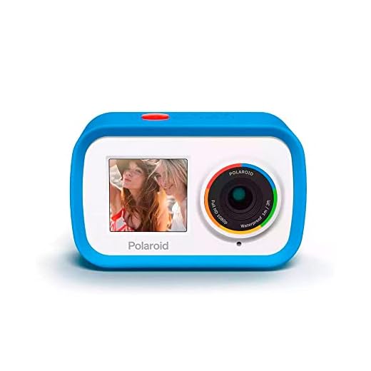 Câmera Polaroid de ação Dual Screen WiFi 18 MP 4K HD com bateria recarregável e acessórios – Azul