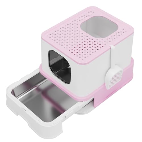 RIZZARI Stainless Steel Cat Litter Box: Large Leak-Proof Odor-Free Design - XL All Black - for Indoor Cats Pet Owners Solution X-Large All Black