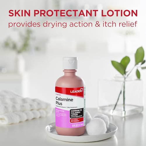 Image of LEADER Calamine Anti-Itch Lotion, Medicated External Analgesic Skin Protectant Lotion for Fast-Acting Itch Relief, Poison Ivy, Insect Bites, Chicken Pox (1, Pink)