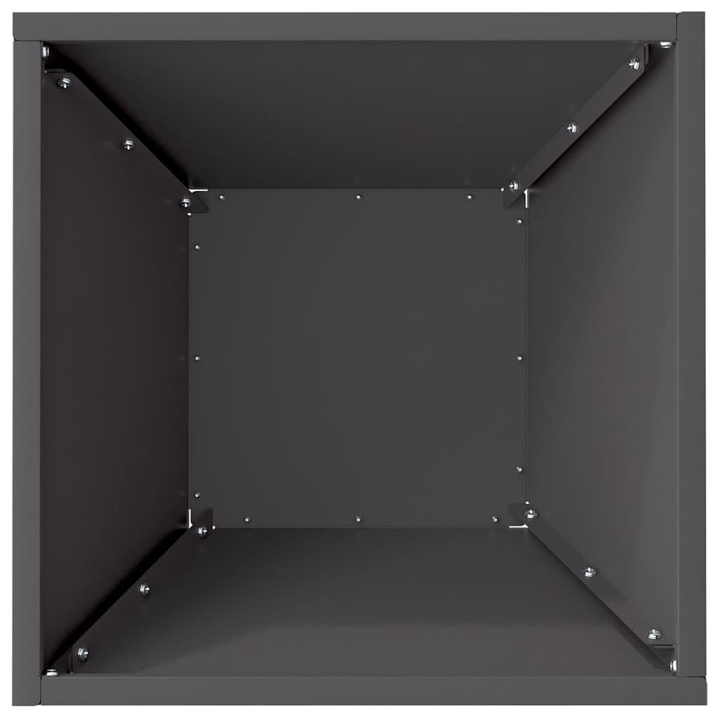 Nowoczesne metalowe donice na rośliny, czarne, 35 x 35 x 15 cm, trapezowy, na taras, balkon, na zewnątrz, do kontenera na rośliny, 5 sztuk