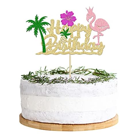 Flamingo Birthday Cake Topper Cover