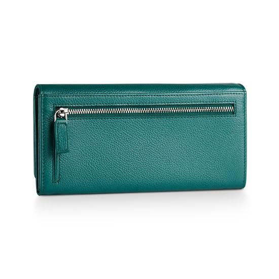 Valentini Portel Damski Portmonetka, Zielony Metallic, 19,5 x 10 cm