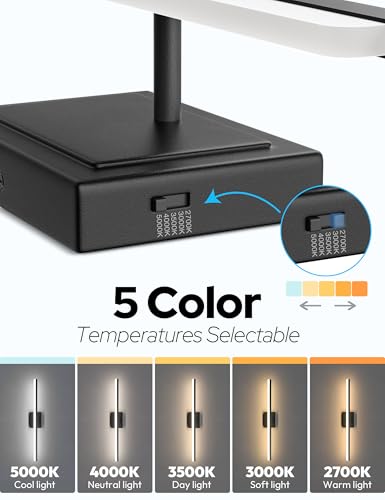 Image of VOLISUN Modern Bathroom Vanity Light 31.5 inch, 28W Dimmable 5CCT Led Bathroom Light Fixture Over Mirror, Black Bar Vanity Light for Bathrooms Mirror Cabinets Bedroom-ETL Certificated