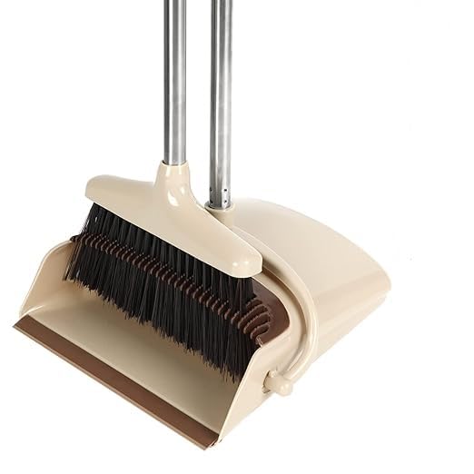IMUU Broom Brush & Dustpan with Extendable Long Handle Broom Combo Set Self-Cleaning with Dustpan Rotation Head and Standing Dustpan, Sweeping Stand Up for Floor Cleaning Schools Hotel Home (Cream) (B0CTMNWP4D) Amazon Price History, Amazon Price Tracker