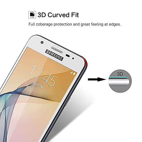 Image of Screen Protector for Samsung Galaxy J7 Prime | J7 Prime 2 (White) Tempered Glass Edge-to-Edge 6D Screen Guard With Installation Kit