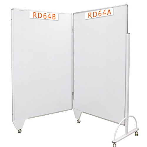 VIZ-PRO Room Divider Board/Office Partition,Double-Sided Magnetic Mobile Whiteboard 48" Wx72