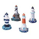 XTTIUN Lighthouse Decoration 4Pcs Fish Tank Decorations Nautical Lighthouse Resin Lighthouse Model Miniature Lighthouse Outdoor Light Garden Yard Lawn Fish Tank Decoration
