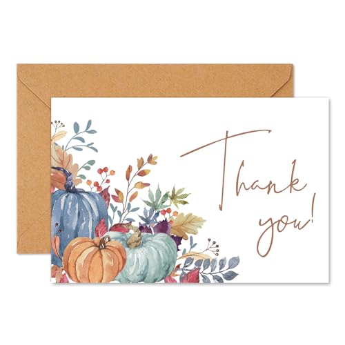 Cartes de vœux vierges pour l'automne et Thanksgiving : papeterie vintage au motif de citrouille