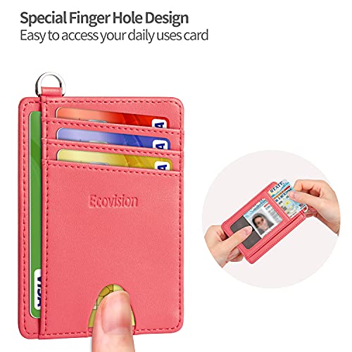 Image of Slim Minimalist Front Pocket Wallet, RFID Blocking Credit Card Holder Wallet with Detachable D-Shackle for Men Women
