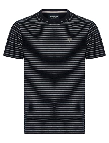 Image of Kensington Eastside Men's Cotton Pique Yarn Dyed Stripe Crew Neck T-Shirt