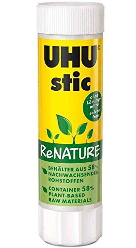 UHU Lot de 12 bâtons de colle stic ReNature, sans solvants, 40 g