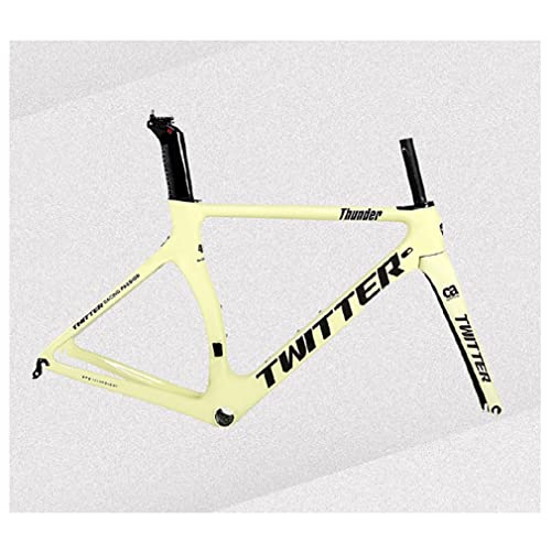 HIMALO Cadre De Vélo De Route en Fiber De Carbone 46/48/50/52/54cm Cadre De Course Coupe-Vent Routage Interne C Cadre De Frein Ensemble QR 100mm/130mm (Color...