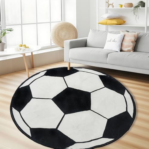 Tapete redondo decorativo deporte 4 ft lavable miniatura 1