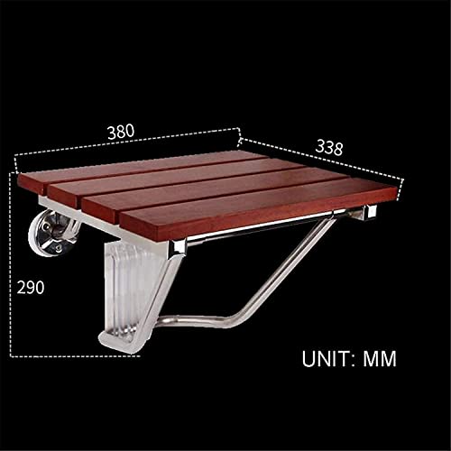 Chaise de douche ergonomique rabattable avec support mural robuste - 3