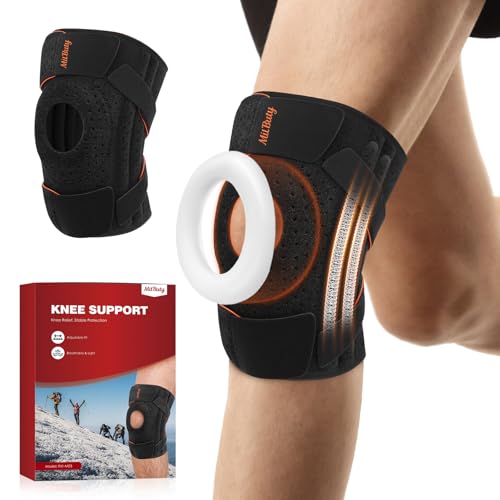 MitButy Rodilleras Menisco y Ligamento – Rodillera Ajustable con Patella Abierta y Gel para Rótula Integrado – Para Correr, Crossfit, Gym, Powerlifting, Artritis, Artrosis – Rodilleras Hombre y Mujer