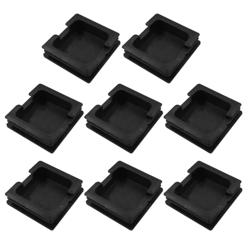 Image of Bonsicoky 8 Pack 3 inch Square Plastic Plugs, Black Tubing End Caps Plugs Insert for Square Tube and Furniture Legs