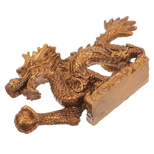 GALPADA Figura De Dragón Chino De Resina Estatua Decorativa del Año Mascota del Zodiaco Escultura De Animal para Escritorio Decoración Creativa De Dragón para Estantería