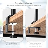 Utopia Home Dual Monitor Arms Adjustable Screen Adjustable Arm Desk Mount for 13-32 Inch Screens, VESA Mount VESA 75/100mm, Full Motion Tilt & 360° Rotation, Max 10kg per Arm, Height Adjustable, - Image 7