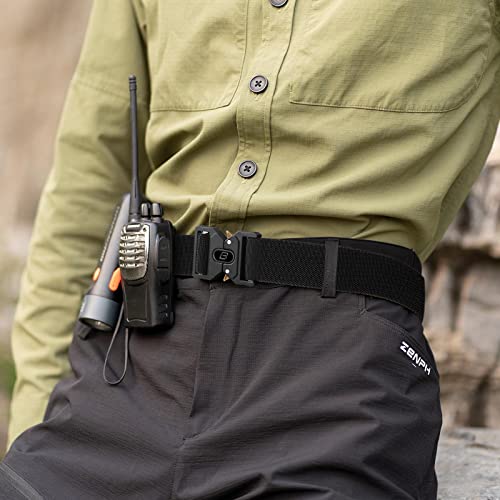 BESTKEE Tactical Belt Military Work Nylon Web Hiking Belt for Men,1.5" with Heavy Duty Quick Release Buckle (Black, Large for Waist 42"-46")