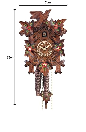 Reloj cucú Adolf Herr Flores de Primavera tallado a mano en madera selecta 7