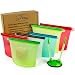 Reusable Silicone Food Saver Zip Bags – Eco Airtight Leak-Proof Dishwasher Microwave Freezer Safe Zipper Seal Meal Prep Hot Cold Sous Vide Cooking Travel Lunch Pouches, Variety Pack by Top Amaze