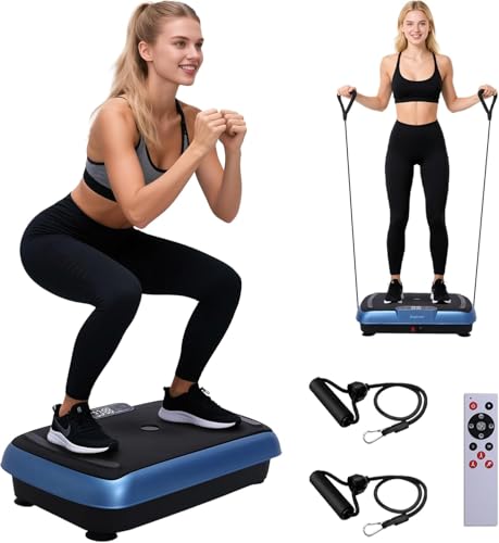 Vibration Plate Machine,180 Speeds Shake Plate for Lymphatic Drainage Weight Loss, Vibrating Fitness Platform 460LB Capacity Whole Body Workout with Bluetooth Home Exercise Gym Equipment for Women Men