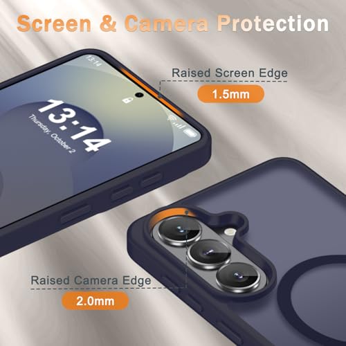 Image of for Samsung Galaxy S26+ Plus Case, Matte Magnetic Phone Cover, Deep Purple | Fit for MagSafe, Screen Protector included, Shockproof Military Grade Protection, Translucent Frosted Back