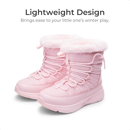 DREAM PAIRS Girls Boys Winter Snow Boots, Slip Resistant Faux Fur Lined, Windproof Warm Slip-On Boots for Kids2