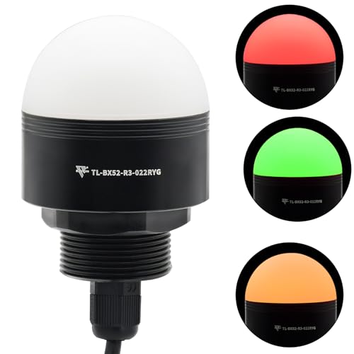 24V LED Industrial Warning Lights, 3 Colors 1 Layer, Column Signal Tower Indicator Lamp Beacon, Continuous Light Waterproof Signal Light