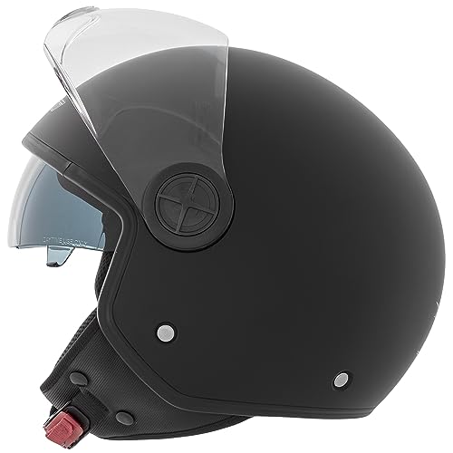 Casco jet moto con visera solar para evitar deslumbramientos 3