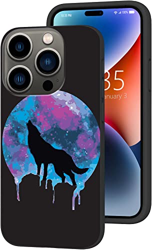 Uiaoiais Compatible with iPhone 14 Pro Max Case,Silhouette Wolf Phone Case for Woman Man TPU Soft Shockproof Protective Case Cover Designed for iPhone 14 Pro Max 6.7 inch