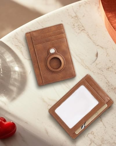 Slim RFID Blocking Card Holder Wallet with Minimalist Design for Father's Day, Slim Minimalist Front Pocket, Brown, Father's Day