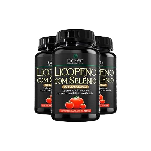 Kit 3 Licopeno de Tomate com Selênio - Suplemento Antioxidante 60 Cápsulas Oleosas Bioklein