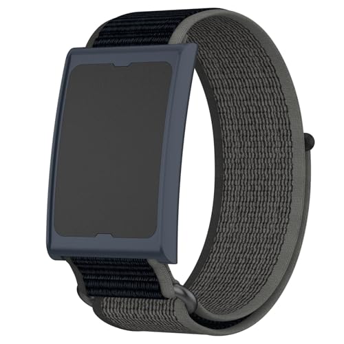 Image of Nylon Band Compatible with Amazfit Helio Fitness Tracker Strap, Adjustable Breathable Arm /Ankle Strap with Quick Release & Secure Hook-and-Loop Closure (Black Gray)