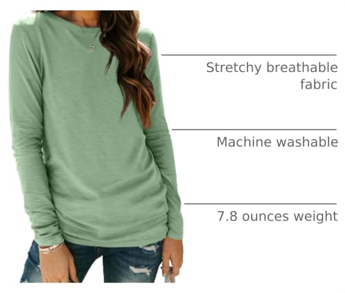 Image of AUTOMET Women's Long Sleeve Crewneck Shirts Casual Basic Tops