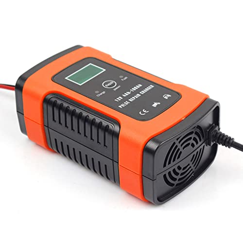 Image of AllExtreme EXBCD01 3-Stage Automatic Smart Battery Charger with LCD Display for Charging AGM, Gel, SLA & Wet Batteries Multi-Protection Maintainer for Vehicles, Motorcycle, and Repair 12V 5Ah