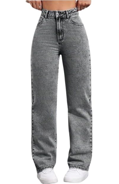 Image of Women High Rise High Waist Stretchable Baggy Oversized Loose Fit Casual Wear Denim Jeans