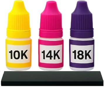 Gold Testing Kit 10k 14K 18K Acid Solutions with 2x2 Test Stone Precious Metal Tester Real/Fake Check Analysis Kit