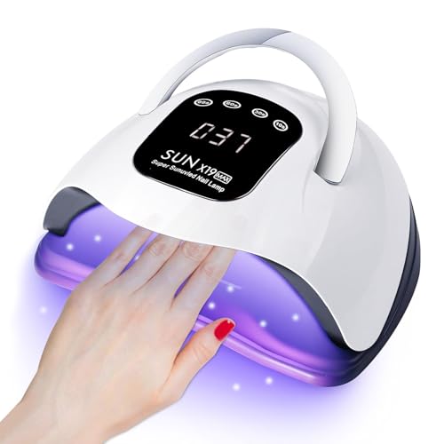 Lámpara de uñas LED UV de 320 W, secado rápido de uñas con 72 cuentas LED, pantalla táctil LCD, 4 ajustes de temporizador, sensor automático, protección de alta temperatura