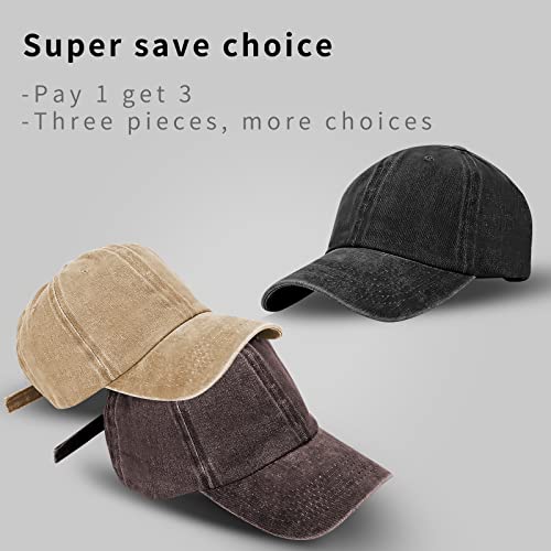 Image of Baseball Cap Unisex Vintage Washed Distressed Cap,Retro Adjustable Dad Hats,Baseball Hat for Men Women