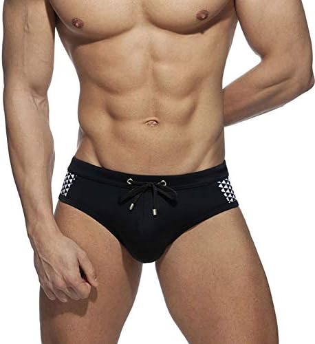 Men Swimwear Swim Bikini Briefs Padded Cup Swimsuits Board Surf Shorts Trunks Drawstring Bathing Suit Nylon Swimming Underwear Summer Stretch Briefs