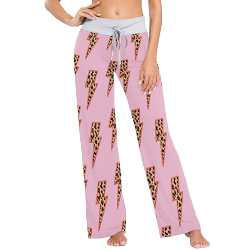 Pantalon de pyjama pour femme confortable imprimé léopard esthétique bohème taille XL