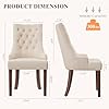 COLAMY Dining Chairs Set of 2 with Tufted Button, Upholstered Dining Room Chair with Wood Legs, Wingback Kitchen Chairs for Dining Room/Restaurant/Cafe, Beige #1