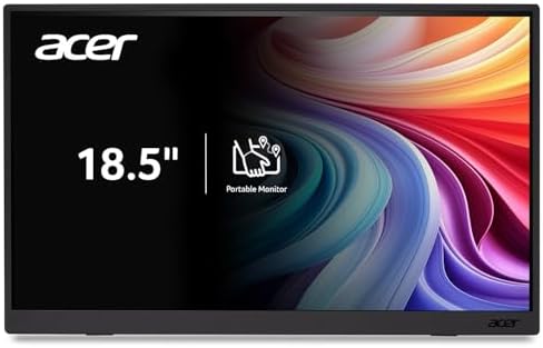 Acer Portable Monitor | 18.5" FHD IPS | Adaptive-Sync Support (FreeSync Compatible) | Slim Design | External Monitor for Laptop PC/Mac | 100Hz | 2 x USB 3.1 Type-C Port & HDMI 1.4 | PM191Q Ebmiuux